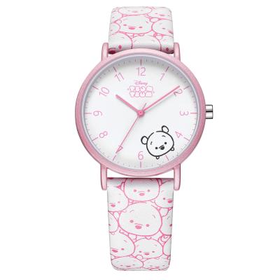 China Cute Water Resistant Tsumtsum Winnie Printed Round Zinc Alloy Case Women Wristwatches For Girls for sale