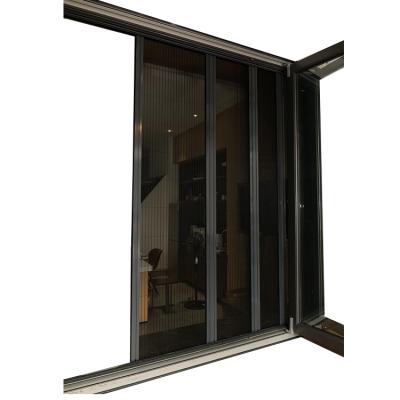 China High Quality Invisible Folding RG Nice Screen Door Price Security Aluminum Alloy Sight Fly Screen Insect Translation Screen Door for sale