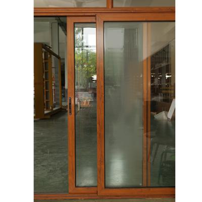 China RG 78 Heat Insulation Double Sliding Door Tempered Glass Balcony Aluminum Sliding Glass Door for sale