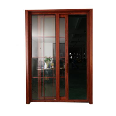 China Good price heat insulation RG115 sliding door factory sale aluminum profile double straight glazed sliding patio doors exterior for sale