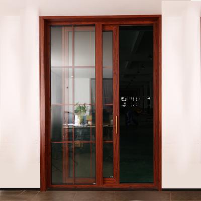 China RG115 Heat Insulation Sliding Door Factory Good Price Aluminum Profile Air Tightness Double Straight Glazed Sliding Patio Doors Exterior for sale