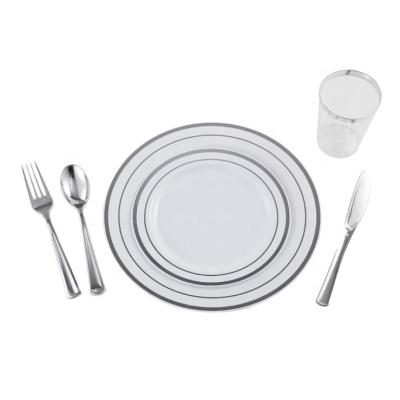 China Top Quality Disposable Royal Classic Disposable Plastic Tableware Sets for sale