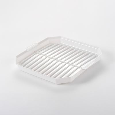 China Kitchen Cooking Tray Microwave Dishwasher Safe Heat Resistant Plastic Home BBQ Food Grade Viable Meat Bacon Cooking Tool for sale