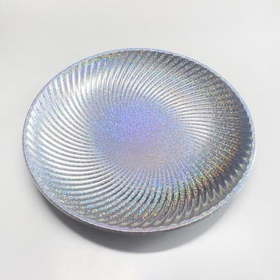 China Factory Best Selling Disposable 12 Inch Large Laser Silver Disposable Dishes Decorative Disposable Dishes for sale