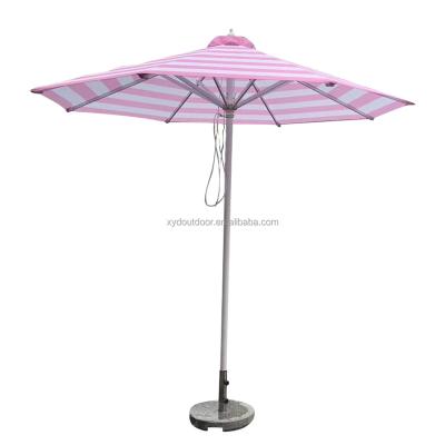 China 2.5m Printing Market Patio Umbrella Restaurant Umbrella Center Pole Modern Outdoor Aluminum 3m Custom Umbrella With Logo for sale