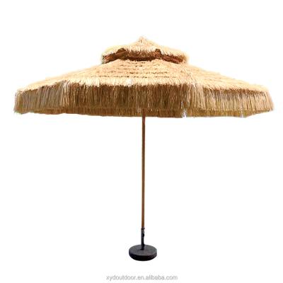 China Modern Hot Selling Wholesale Products, 2020 6Ft 160G Polyester Large Wooden Beach Straw Umbrellas Strohdeschirm for sale