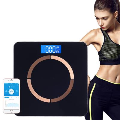 China Amazon Personal Scale Body Fat Scale Smart Bathroom Scale 180kg/396lb Tempered Glass for sale