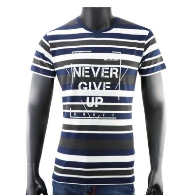 China Hot Products Family Fathers Anti-wrinkle 2021 New Popularity Selling T-shirt Summer Men's Striped T-shirt for sale