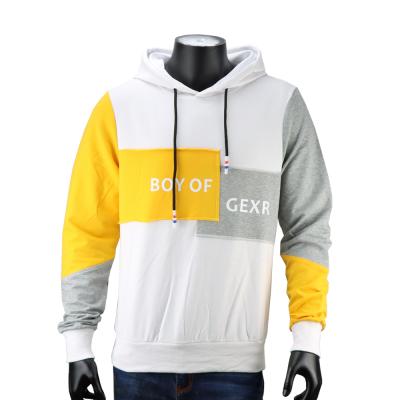 China Anti-Wrinkle Autumn Men's Hooded Sweater Color Block Sweatshirt Hoodies Long Sleeved Breathable Sweatshirt With Zipper for sale