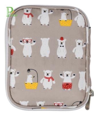 China Yiwu Pola Bear Cardboard Design White Cloth Case Cloth Convenient Bag for Storage Crochet Hooks and Sewing Accessories for sale