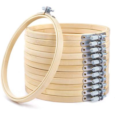 China Wholesale Eco-Friendly DIY Macrame Metal Knitting Screws Braid Frame Bamboo Circle Stitch Cross Ring Embroidery Hoop for sale