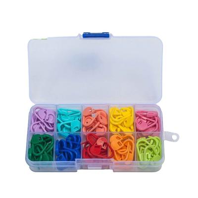 China 120 Pcs Knitting Crocheting Plastic Colorful Knitting Stitch Markers With Case for sale