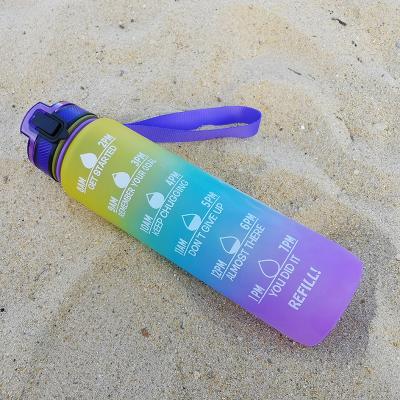 China Amazon Success Sustainable BPA Free Large 32oz Non-Toxic Water Bottle With Motivational Time Marker for sale