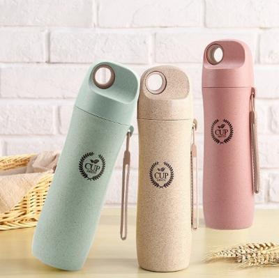 China Sustainable Environmentally Friendly Biodegradable Straw Fiber Cup Wheat Bottle Custom Printing Water Bottle for sale