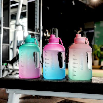 China 2.2L bpa free straw sustainable hot-selling plastic water bottle with handle custom logo GYM sports bottle for sale