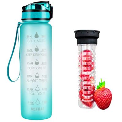 China New 1000ml Food Grade Fruit Infuser Viable Clear Plastic Water Bottle for sale