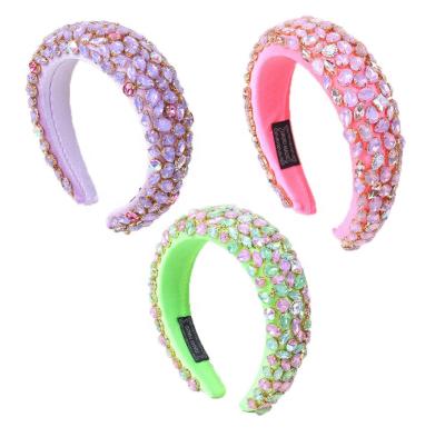 China Hot 2021 Amazon Hairband Women Headbands Bling Crystal Full Diamond Rhinestone Luxury High Quality For Party for sale