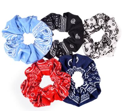 China National style new large intestine fashion cashew nut circle scrunchie printed pilou lady scrunchie for women for sale