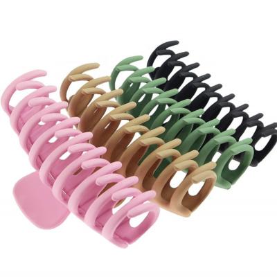 China Elegant Hair Claw Clip New Korean Women Wholesale Single Claw Clip Colored Frosted Plastic Large Size Hair Claw Hair Clips Hair Accessories For Girls for sale