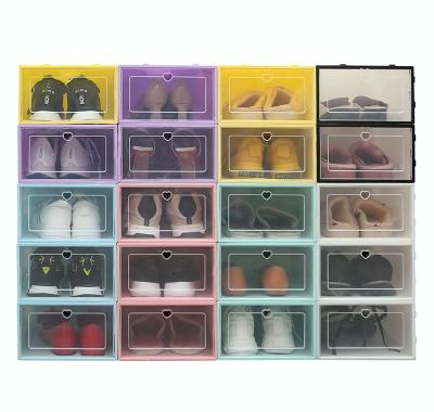 China Thickened type pp dustproof and moisture-proof transparent plastic wholesale simple and cheap shoe box combination clamshell drawer storage box for sale