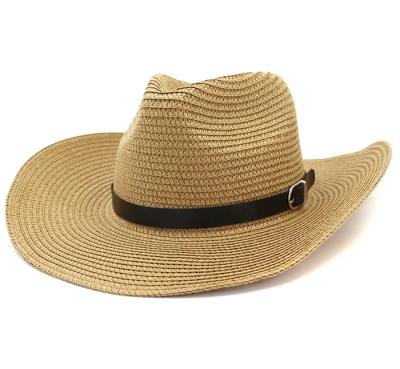 China Wholesale Custom Picture Cowboy Straw Hat Beach Sunshade Straw Western Hat for sale