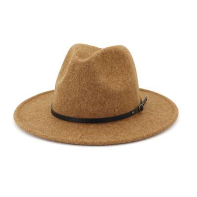 China European and American style new classic autumn and winter ladies cashmere topper wool blended wide brim felt hat elegant hat for sale