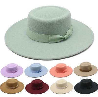 China Picture 8.5cm Wide Brim Fedora Hats Classic Winter Adult Australian Wide Brim 100% Wool Fedora Hats Men Women for sale