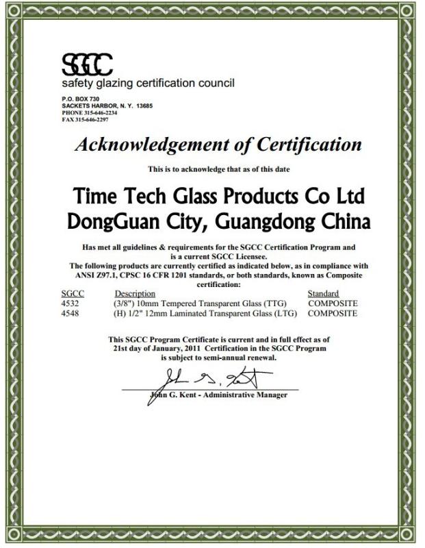 SGCC - TIMETECH GLASS