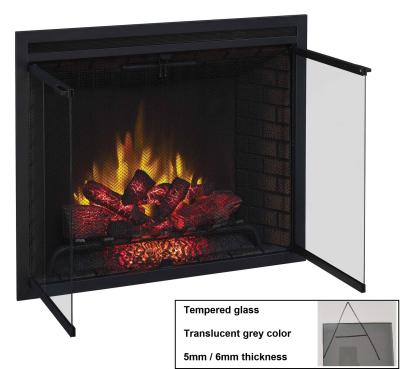 China Safety Tempered Glass Fireplace Glass Door for sale