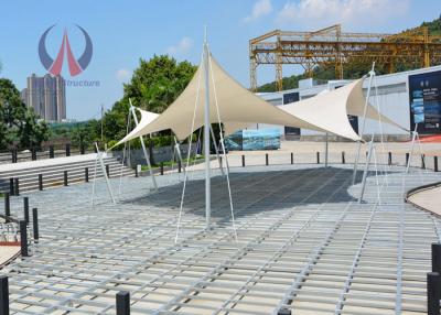 China Flat Stressed Shape Tensioned Membrane Structures Simple Performance Pavilion for sale