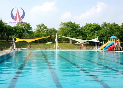 China Hochfeste Kabel-Membran-Strukturen, PVDF-Gewebe segelt Swimmingpool-Schatten-Strukturen zu verkaufen