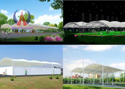 China Large Playground Shade Canopy With Metallic Framework White Cloth Swimming Pool Shade Sail for sale