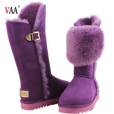 China Fashionable Woman Snow Sheepskin High Snow Boot AN-CF-84 Free Samples Face Double Boots for sale