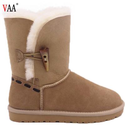 China Real Leather Women Snow Boot Sheepskin Winter Real Snow Shoes Women Slip On Snow Boots for sale