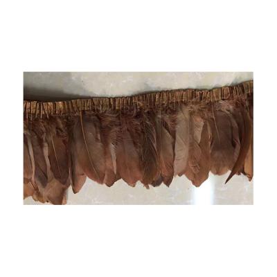 China Goose Feather Wholesale Dyed Various Colors Decoration Black Goose Fringe for sale