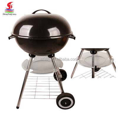 China Height Adjustable Kettle BBQ Diameter 47 x 86 cm Round Charcoal Grill Rack Rack Cart on Wheels Garden Grill BBQ for sale