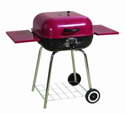 China Adjustable Portable Steel BBQ Grill Charcoal Size Picnic Camping Camping Wheels Outdoor Backyard w/ Wheels Cooking Heat Control Shelves Smoker for sale