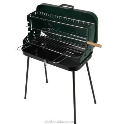 China Height Adjustable BBQ Grills Large Outdoor Black Barbecue Grill for sale