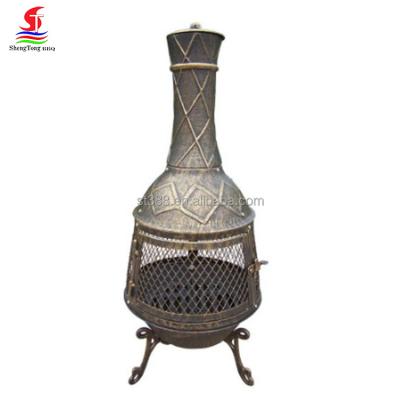 China Factory Wholesale Cast Iron Chimenea Outdoor Garden Backyard Wood Burning Barbecue Chimenea Stocked OEM&ODM for sale