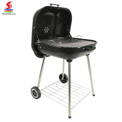 China Adjustable Height Custom Design Factory Wholesale Outdoor Portable BBQ Grill Square Barbecue Grill for sale