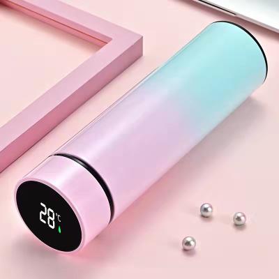 China Sustainable Factory 500ml Led Temperature Display Stainless Steel Touch Insulated Thermo Leakproof Water Bottle for sale