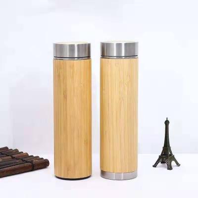 China 2021 Double Wall Smart Bamboo Stainless Steel Bottle Sustainable Bamboo Water Bottle Thermos With LED Temperature Display for sale