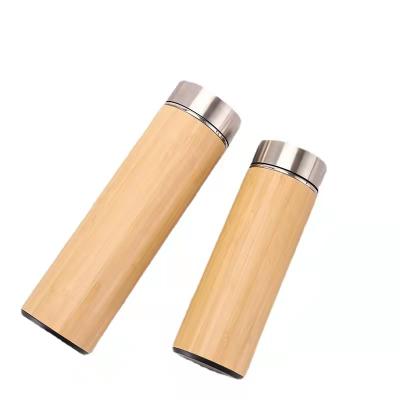 China Viable Plant Flask Vacuum Wooden Bamboo Thermo Water Bottle for sale