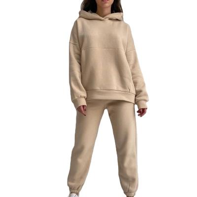 China 2022 Fashion Clothes QUICK DRY Solid Color Fleece Pajamas Sets Hoodie Pants Suits Casual Two Piece Set Sweater Home Suits For Women for sale