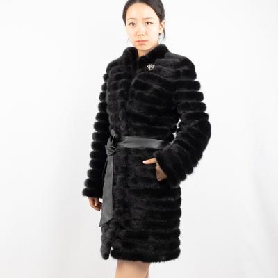 China wholesale Anti-wrinkle factory winter fur coat women fashion real black mink fur jacket for sale