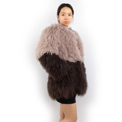 China Wholesale Anti-Shrink Wholesale Lamb Tibet Winter Fur Coat Mongolian Real Fur Coat Women for sale