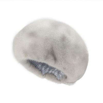 China COMMON 8 Colors Real Mink Fur Hat Women Beanie Hat Gray Color Available Factory Price for sale