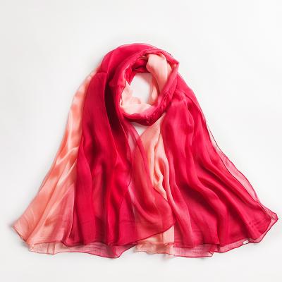 China Gradient Factory Wholesale Long Chiffon Women Scarf Hijab Shawl Elegant Design for sale