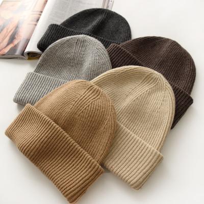 China COMMON Wholesale Unisex Custom Logo Knitted Ribbed Mens Kids Girls Pure Blank 100% Merino Wool Beanie Hats for sale