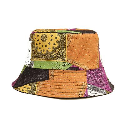 China Fashion New Style Bandanna Paisley Pattern Unisex Printed Sun Hat Hip Hop Fisherman Cotton Women Bucket Hat for sale